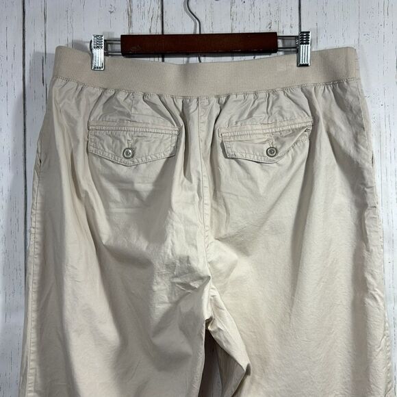 Talbots Tan Cotton Casual Outdoor Womens Khaki Tan Roll Tab Ankle Cropped Pants - Picture 12 of 16